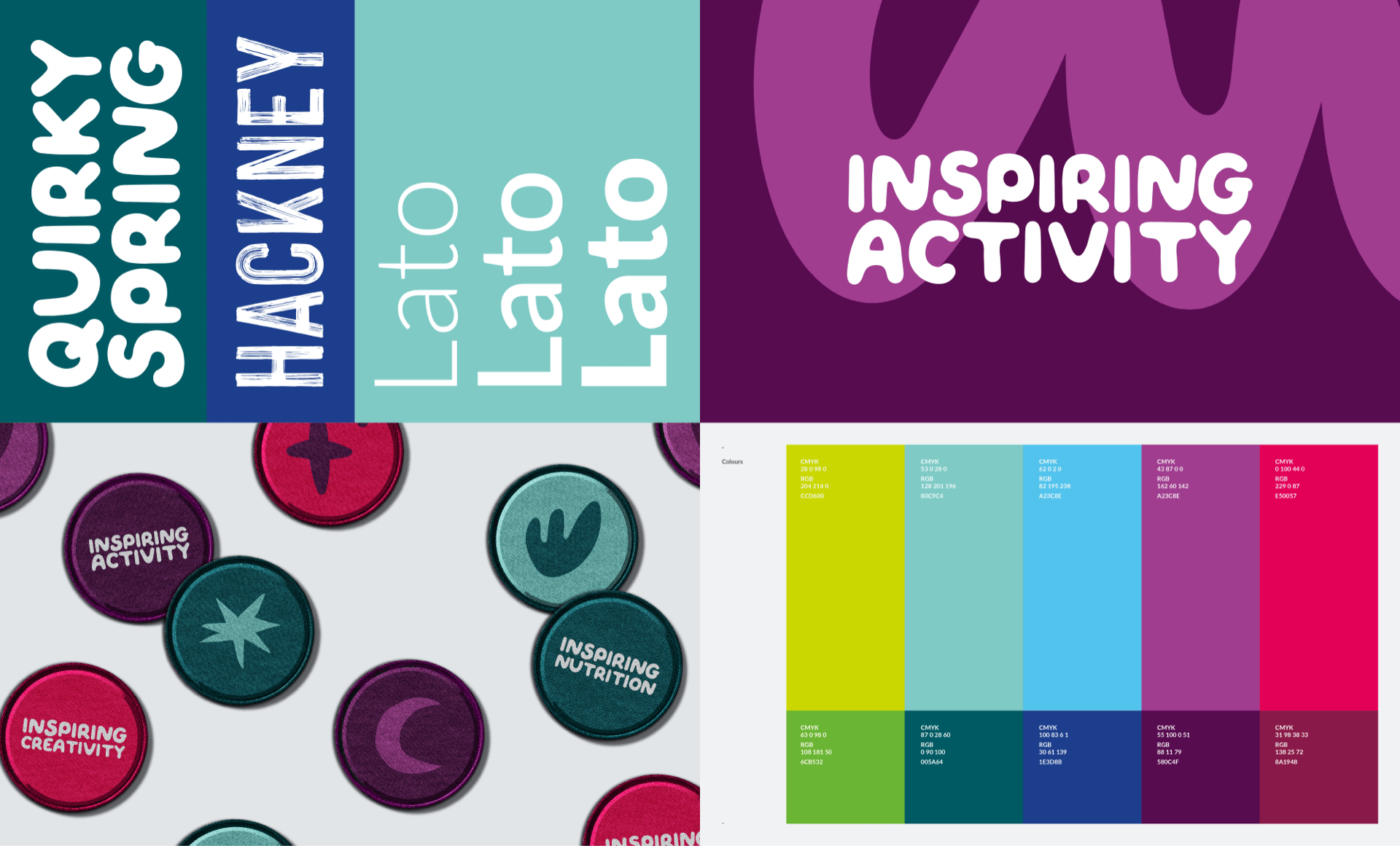 A collection of designs for Premier Education Group showing font types and colours.