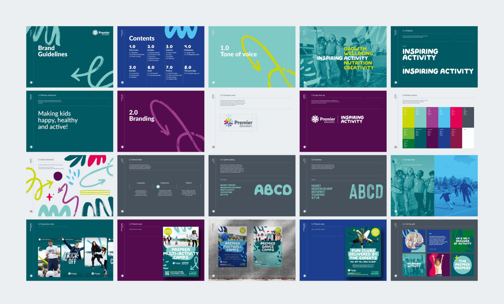 Premier Education Group brand guidelines designed by OneAgency.