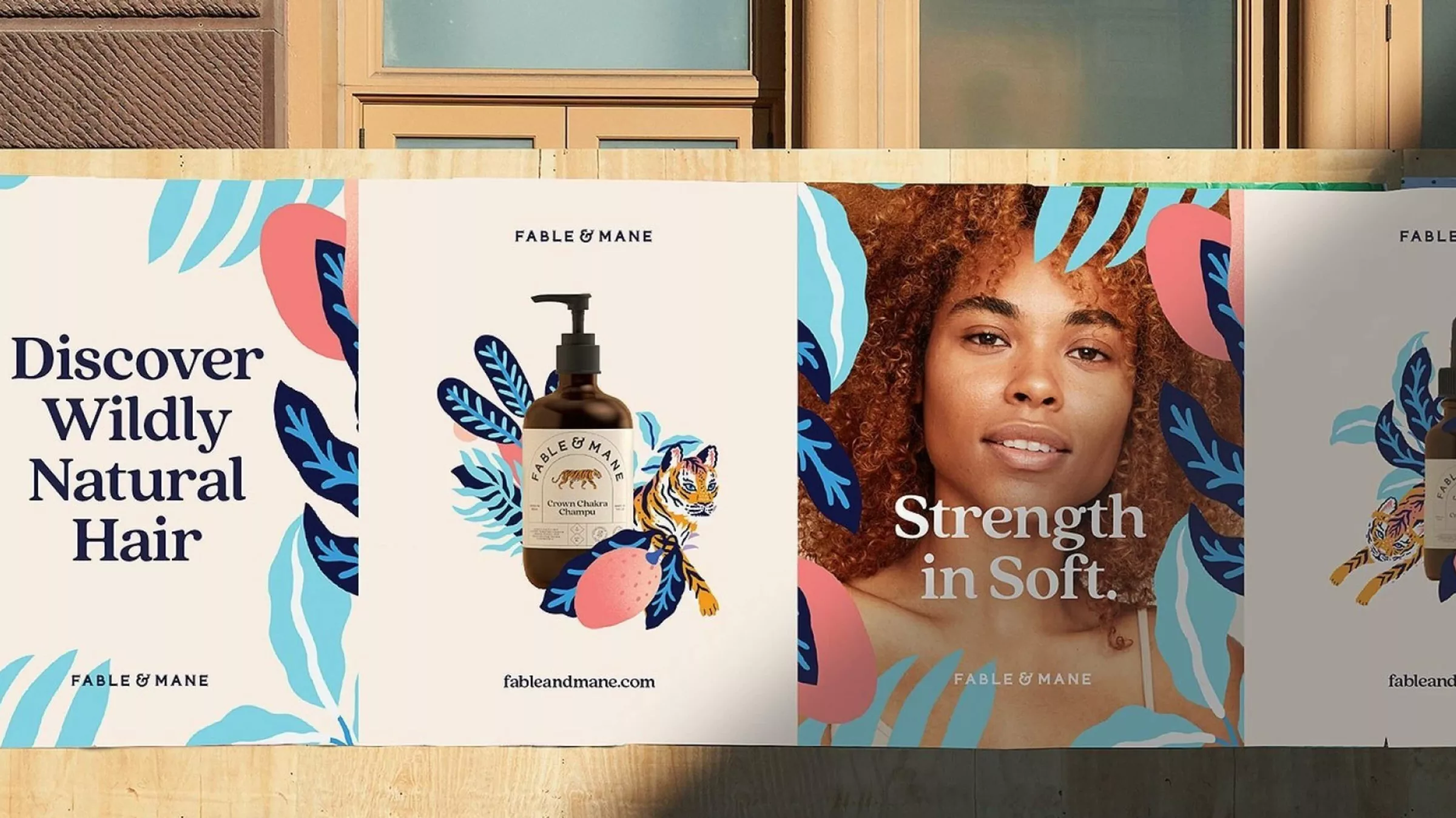 Advertisements for a natural hair care product, highlighting the benefits of using chemical-free formulas