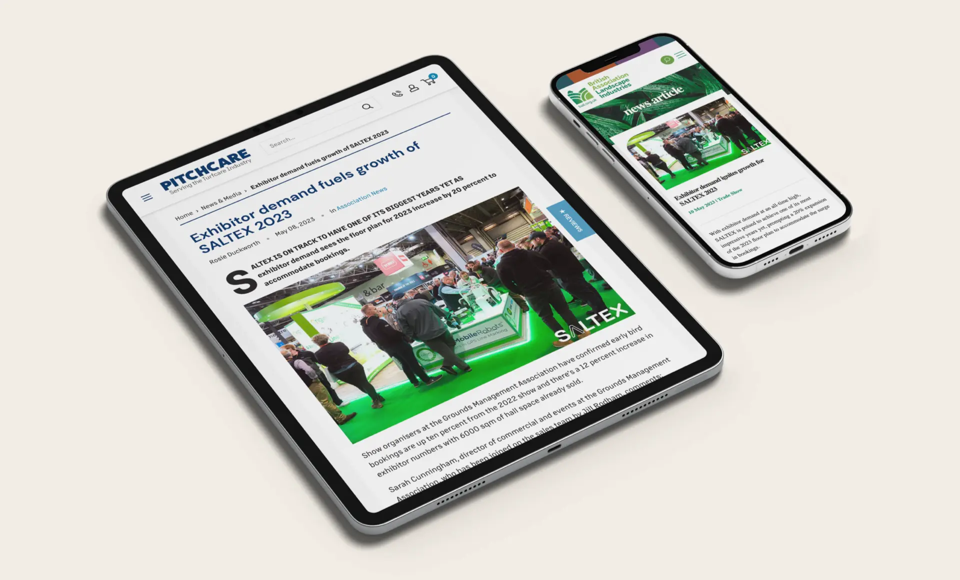Construction Marketing displayed on Apple devices